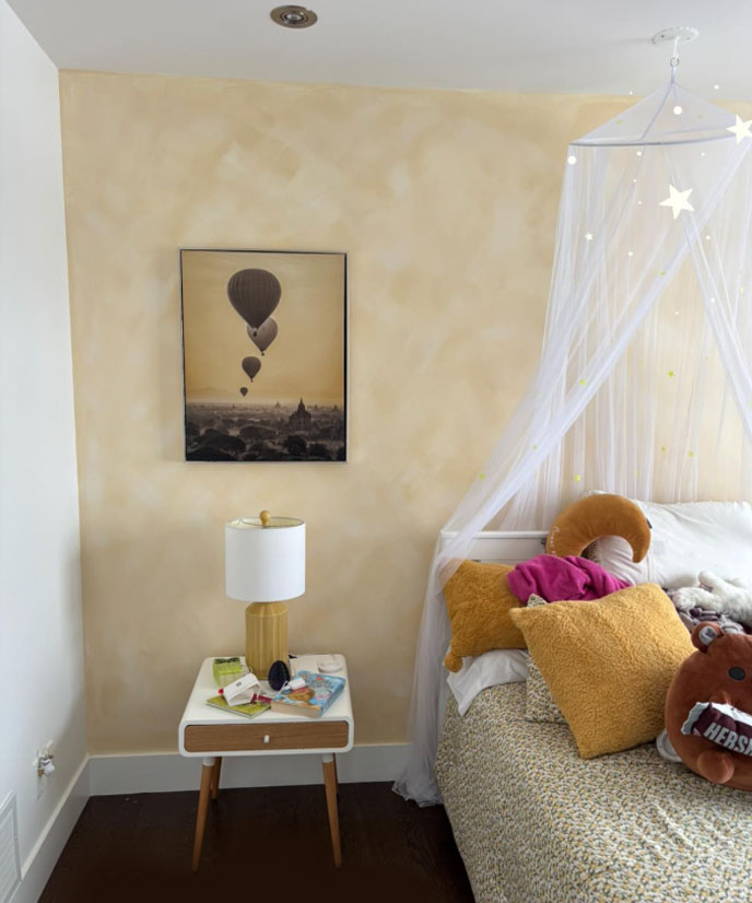 Chambre à coucher avec effet Lime Wash